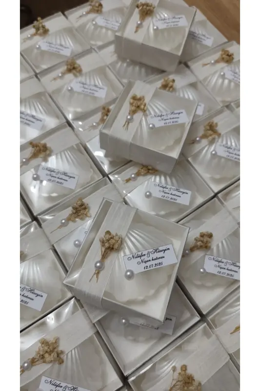 Подарочные свечи в форме устриц в коробке для свадьбы, помолвки, предложения, хны, мевлида, дня рождения, Нового года - 20 штук - SUNSHİNE HEDİYELİK