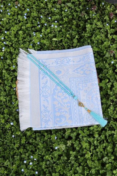 Подарочный хлопковый набор для намаза S1004 Синий-Синий - 3