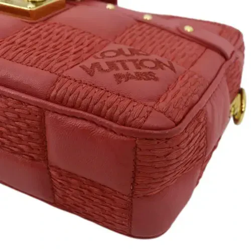 Поддержанная сумка через плечо LOUIS VUITTON Troca MM Damier из овечьей кожи розового цвета - 9