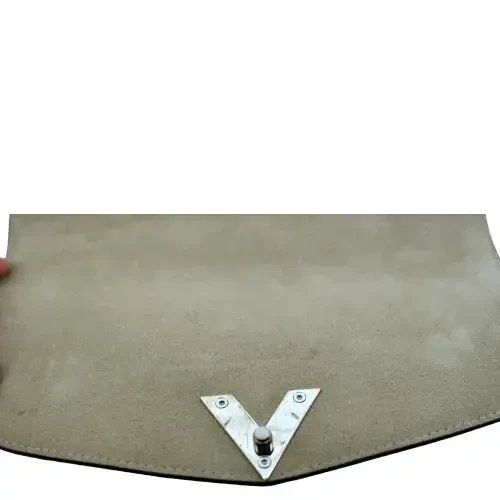 Подержанный LOUIS VUITTON Очень телячья кожа Седло Плечо Сумка Khaki Green - 10