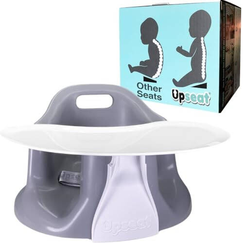 Подъемный стул для кормления Upseat Baby для сидения на полу с отстегивающимся подносом для еды и игр, разработанный физиотерапевтами для безопасного и здорового развития бедер и осанки - 31