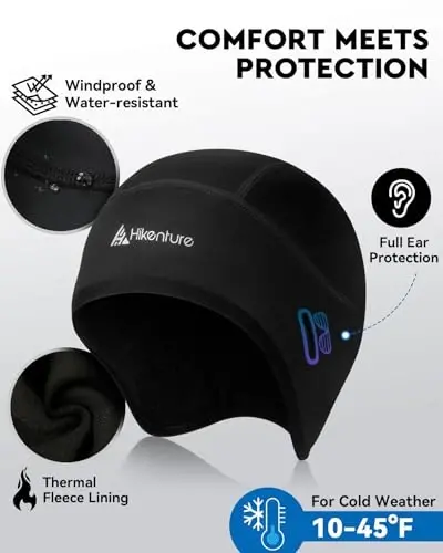 Подшлемник Hikenture Skull Cap с отверстиями для очков, зимняя термошапка для мужчин и женщин, велосипедная шапка-бини - 4