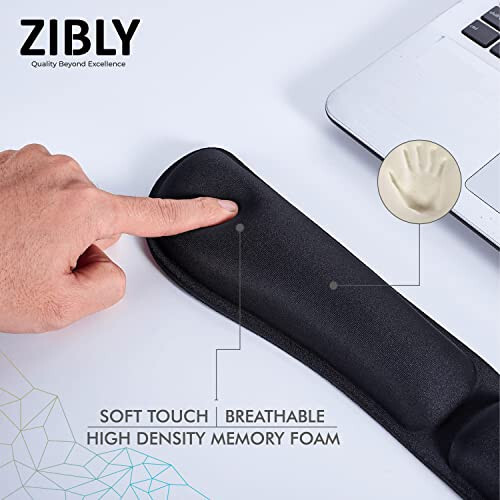 Подставки для запястий Zibly Ergonomic Gel для клавиатуры и мыши для компьютера, шелковистая пена с эффектом памяти для печати, подставки для клавиатуры и мыши для ноутбука, поддержка руки и предплечья, 2-х элементный набор для офиса и путешествий - 8