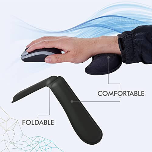 Подставки для запястий Zibly Ergonomic Gel для клавиатуры и мыши для компьютера, шелковистая пена с эффектом памяти для печати, подставки для клавиатуры и мыши для ноутбука, поддержка руки и предплечья, 2-х элементный набор для офиса и путешествий - 10