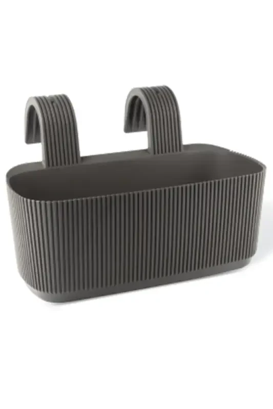 Подвесной горшок Pera 3,2 литра 29 см Пластиковый садовый балкон Ограждение для перил Цветочный горшок - АНТРАЦИТ - 3