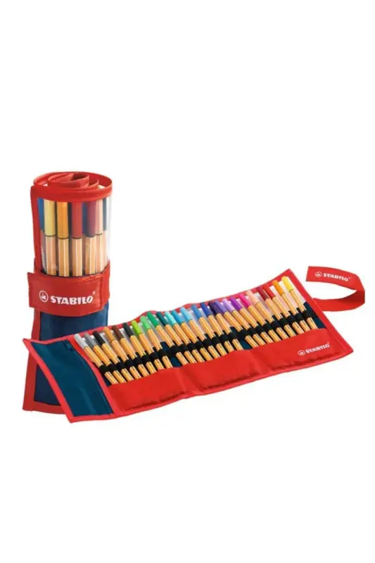 Point 88 Fine Felt Tip Pen 25 Colors Roll Bag Set - 1