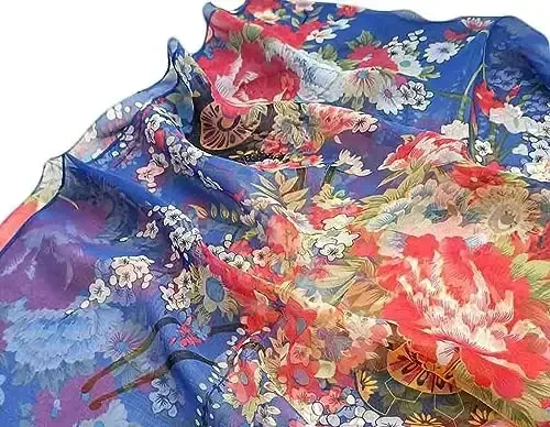 Pokeedioty Ayollar uchun шарфлар Yengil moda шарфлар Nafis gul naqshli shaffof шарфлар - 4