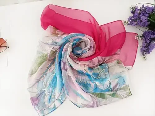 Pokeedioty Ayollar uchun Sharflar Yengil Moda Sharflar Elegant Gul naqshli Shaffof Sharflar - 4