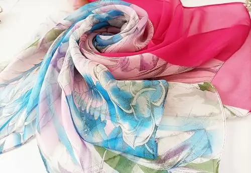 Pokeedioty Ayollar uchun Sharflar Yengil Moda Sharflar Elegant Gul naqshli Shaffof Sharflar - 3