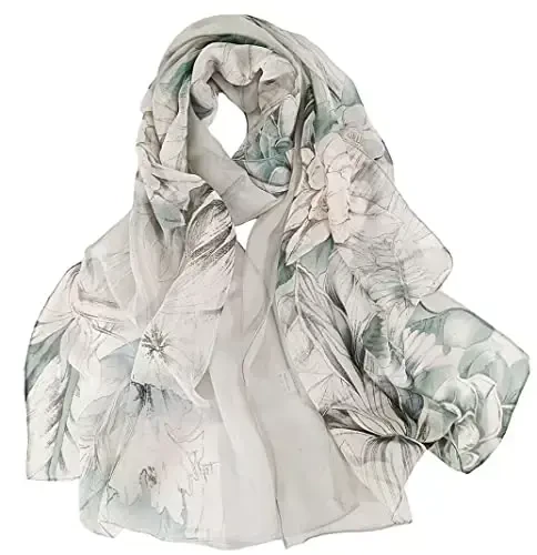 Pokeedioty Ayollar uchun Sharflar Yengil Moda Sharflar Elegant Gul naqshli Shaffof Sharflar - 1