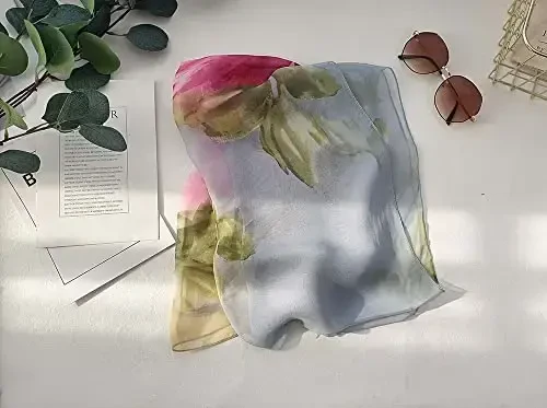 Pokeedioty Ayollar uchun Sharflar Yengil Moda Sharflari Elegant Gul naqshli Shaffof Sharflar - 4