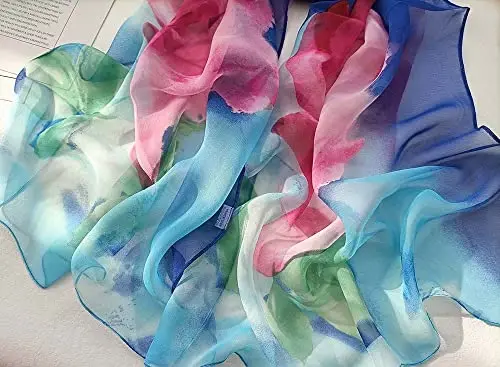 Pokeedioty Scarfs for Women Lightweight Fashion Sharflar Elegant Floral Pattern Sheer Sharflar - 5