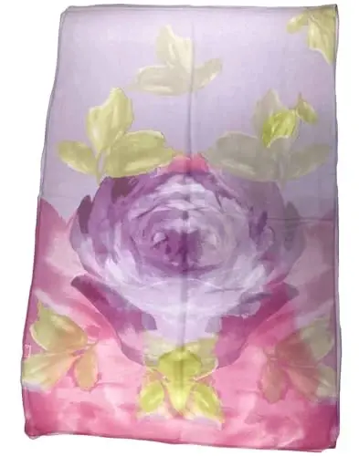 Pokeedioty Scarfs for Women Lightweight Fashion Scarves Elegant Floral Pattern Sheer Scarfs - 3