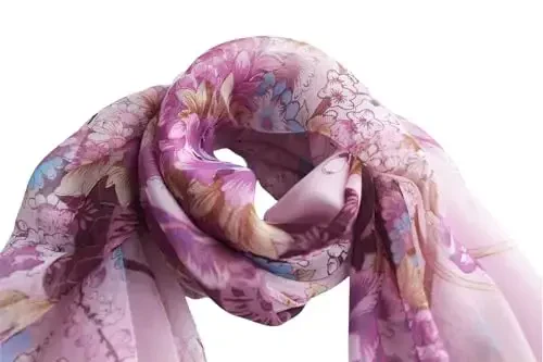 Pokeedioty Scarfs for Women Lightweight Fashion Scarves Elegant Floral Pattern Sheer Scarfs - POKEEDIOTY (1)