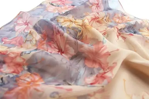 Pokeedioty Scarfs for Women Lightweight Fashion Scarves Elegant Floral Pattern Sheer Scarfs - 6