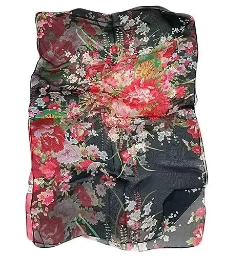 Pokeedioty Scarfs for Women Lightweight Fashion Scarves Elegant Floral Pattern Sheer Scarfs - Pokeedioty (1)