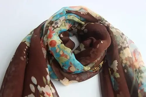 Pokeedioty Scarfs for Women Lightweight Fashion Scarves Elegant Floral Pattern Sheer Scarfs - Pokeedioty (1)