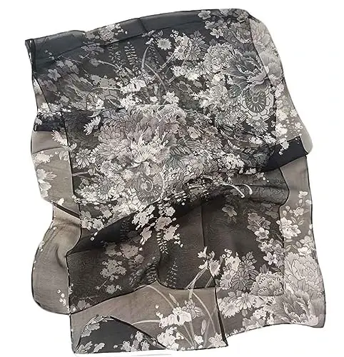 Pokeedioty Scarfs for Women Lightweight Fashion Scarves Elegant Floral Pattern Sheer Scarfs - Pokeedioty (1)
