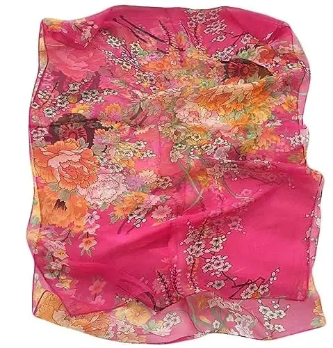 Pokeedioty Scarfs for Women Lightweight Fashion Scarves Elegant Floral Pattern Sheer Scarfs - Pokeedioty (1)
