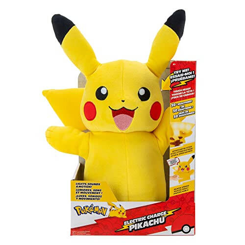 Pokémon Pikachu Elektrik Şarjlı Peluş - Işıklar, Ses Tepkileri ve Şimşek Efektiyle 10 İnç Etkileşimli Peluş - 3