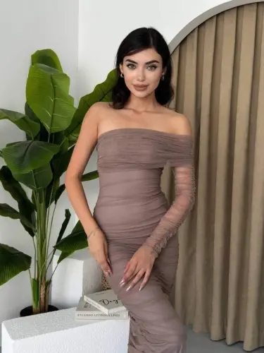 Polack One Shoulder Tulle Dress - 1