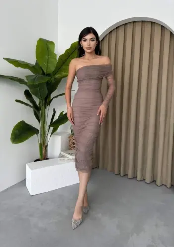 Polack One Shoulder Tulle Dress - 3