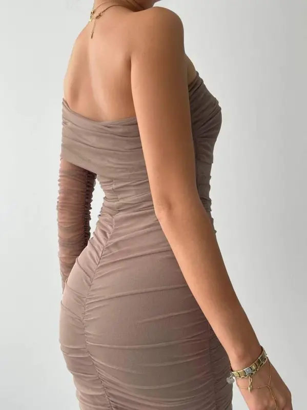 Polack One Shoulder Tulle Dress - 4