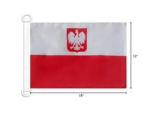Poland Civil Ensign NAUTICAL Flag 18'' x 12'' - Polish merchant flags 30 x 45 cm. - Banner 12x18 in for boat - AZ FLAG - 5