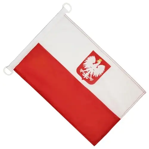 Poland Civil Ensign NAUTICAL Flag 18'' x 12'' - Polish merchant flags 30 x 45 cm. - Banner 12x18 in for boat - AZ FLAG - 3