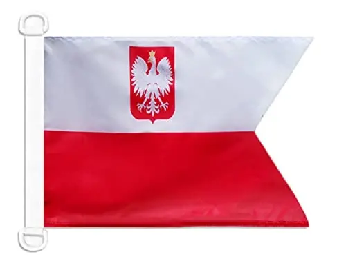 Poland Naval Ensign NAUTICAL Flag 18'' x 12'' - Polish War flags 30 x 45 cm. - Banner 12x18 in for boat - AZ FLAG - 1