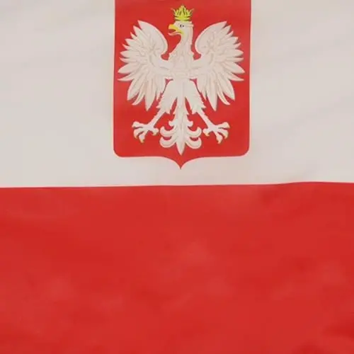 Poland with eagle NAUTICAL Flag 18'' x 12'' - Polish coat of arms flags 30 x 45 cm. - Banner 12x18 in for boat - AZ FLAG - 3