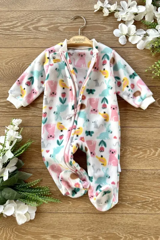 Polar Baby Girl Sleepsuit with Booties Flower Rabbit - 2