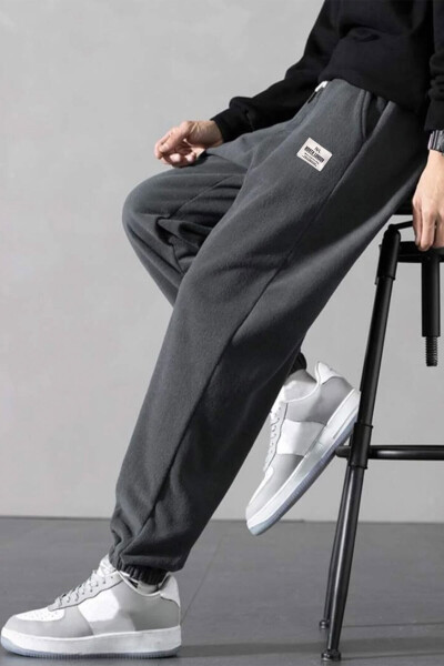 Polar Fleece Oversize Anthracite Men's Sweatpants - 3