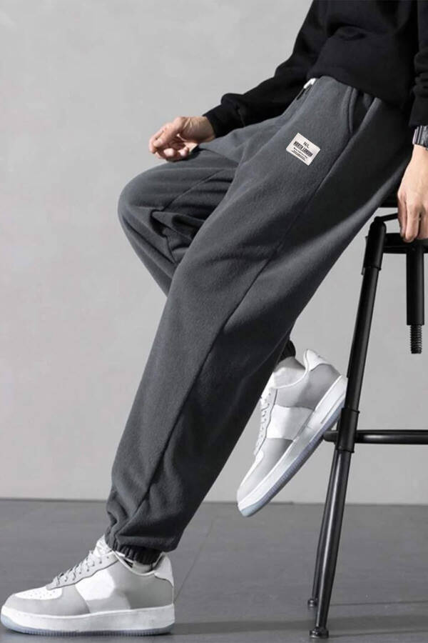 Polar Fleece Oversize Anthracite Men's Sweatpants - 3