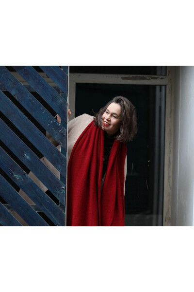 Polar Sharf Red Cherry To'q Qizil Bordo Sharf - ARSLAN DECO