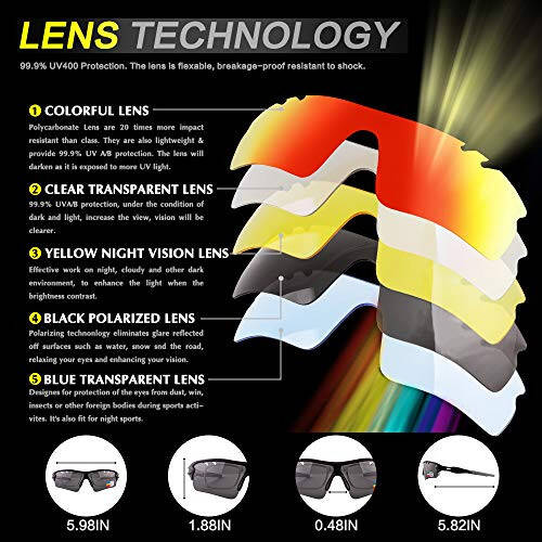 Polarized Sports Sunglasses Cycling Sun Glasses for Men Women with 5 Interchangeable Lenes for Running Baseball Golf Driving - 3