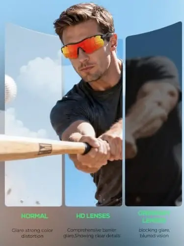 Polarized Sports Sunglasses Cycling Sun Glasses for Men Women with 5 Interchangeable Lenses for Running Baseball Golf Driving - 5