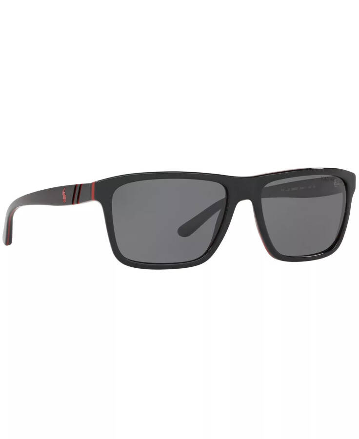 Polarized Sunglasses, PH4153 58 BLACK/RED/BLACK/POLAR DARK GREY - 3