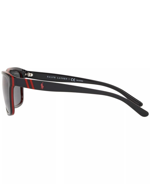 Polarized Sunglasses, PH4153 58 BLACK/RED/BLACK/POLAR DARK GREY - 6