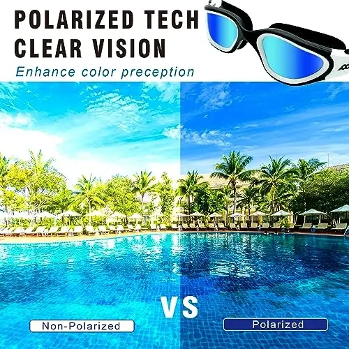 POLARS DESIGN сузиш кўзойнаклари, поляризацияланган сузиш кўзойнаклари, туманга қарши, катталар учун (эркаклар ва аёллар учун) - 5