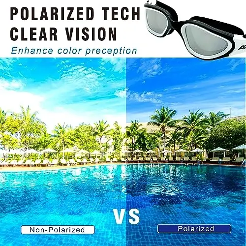 POLARS DESIGN Suzish ko'zoynaklari, Polarizatsiyalangan suzish ko'zoynaklari Kattalar uchun tumanlashga qarshi erkaklar ayollar - 5