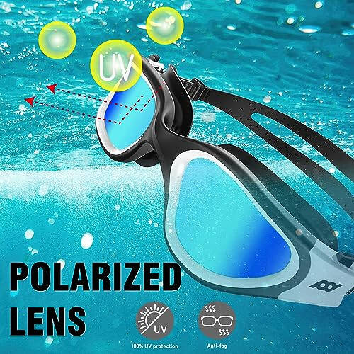 POLARS DESIGN Swim Goggles, Polarized Swimming Goggles Anti-fog for Adult Men Women - 3