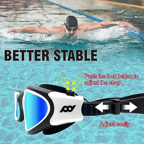 POLARS DESIGN Swim Goggles, Polarized Swimming Goggles Anti-fog for Adult Men Women - 4