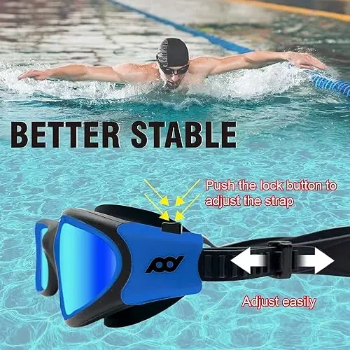 POLARS DESIGN Swim Goggles, Polarized Swimming Goggles Anti-fog for Adult Men Women - 4