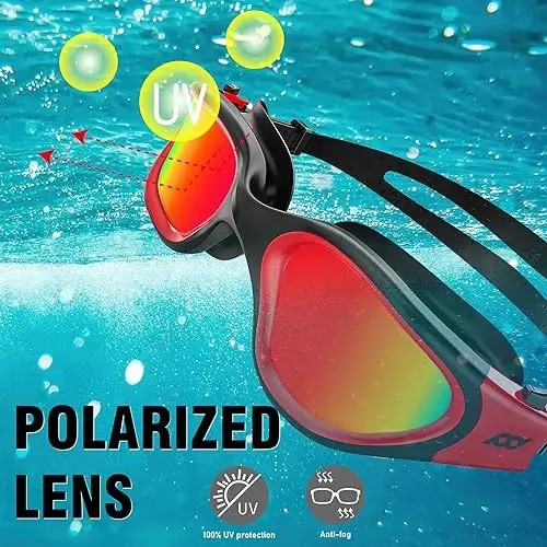 POLARS DESIGN Swim Goggles, Polarized Swimming Goggles Anti-fog for Adult Men Women - 3