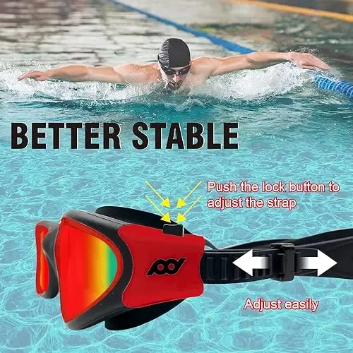 POLARS DESIGN Swim Goggles, Polarized Swimming Goggles Anti-fog for Adult Men Women - 4