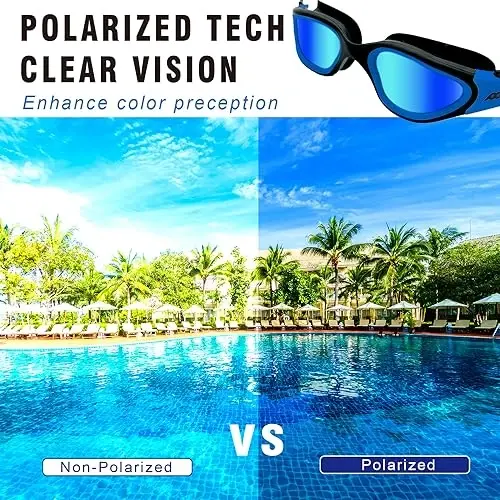 POLARS DESIGN Swim Goggles, Polarized Swimming Goggles Kattalar erkaklar va ayollar uchun tumanlashga qarshi suzish ko'zoynaklari - 5