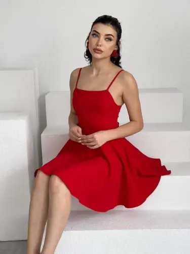 Pole İp Askılı Elbise - 4