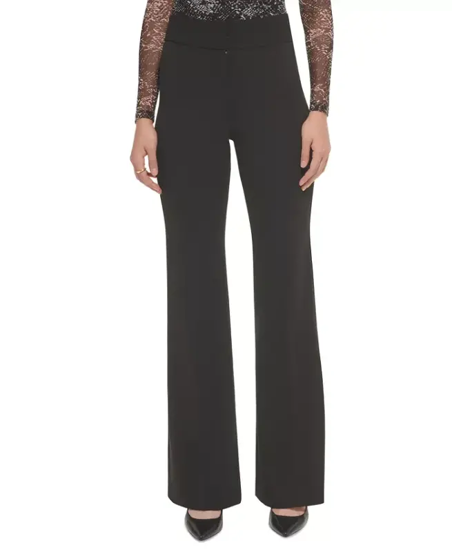 Polished High Waist Wide Leg Trousers - 1