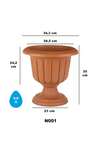 NERGİZ SAKSI 1 NO 9.8 LT.-KIRLI BEYAZ - SERİNOVA (1)